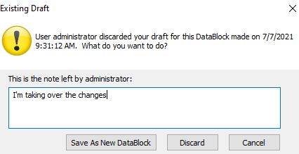 Draft has been discarded by an Administrator. 